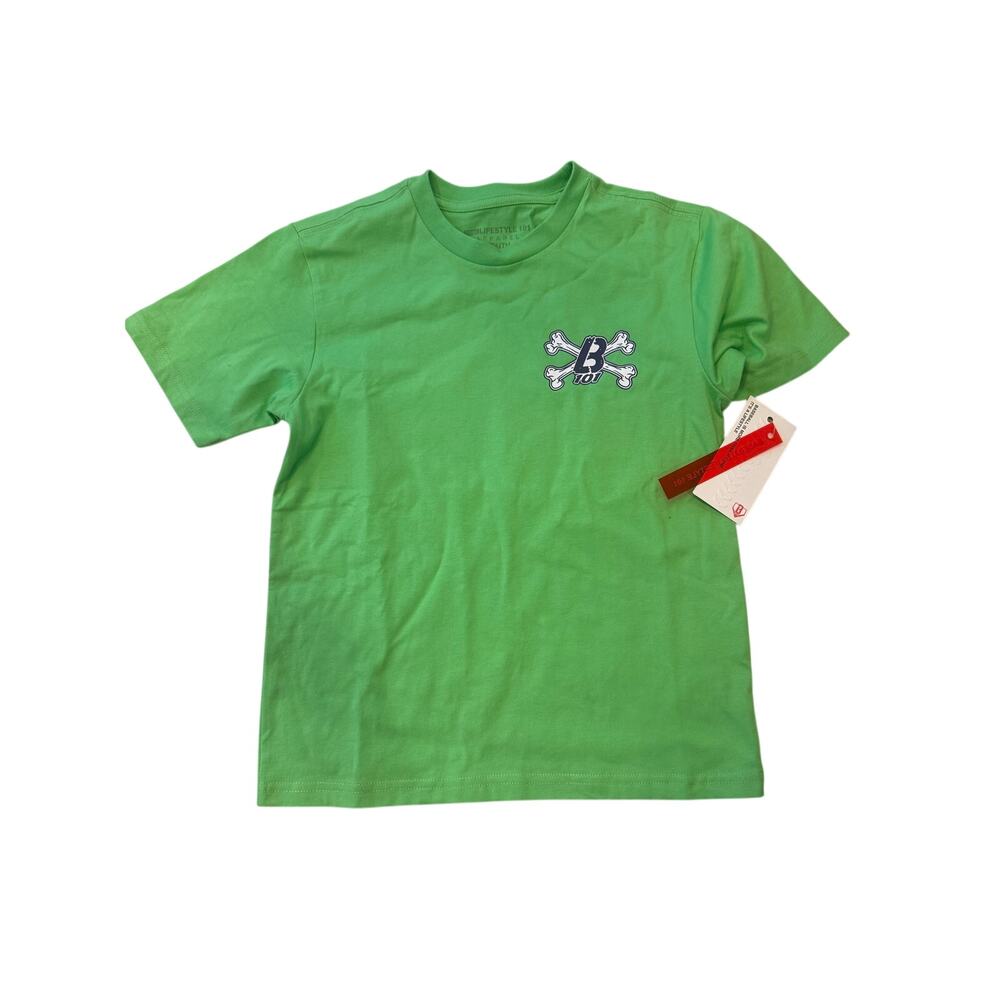 Baseball Lifestyle 101 Green Tee Kids Size S New with Tags cross bones - Picture 2 of 5